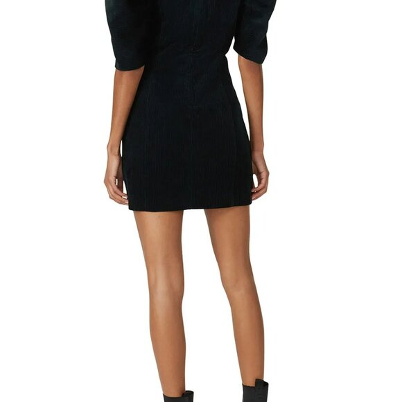 Green Far Out Corduroy Mini Dress • BlankNYC • Statement Sleeves - Picture 3 of 10